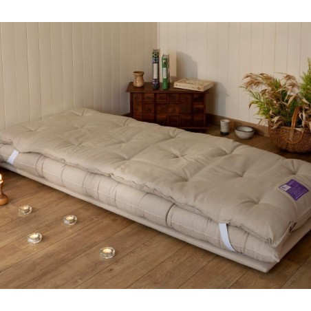 Duo futon tatami et surmatelas en laine de mouton